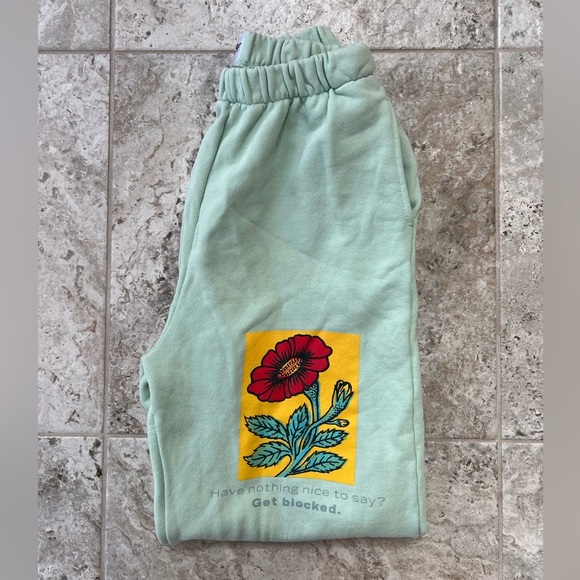 BOYS LIE Sweat Pants “Have nothing nice to say? Get blocked” Mint Green, size S - Picture 2 of 9